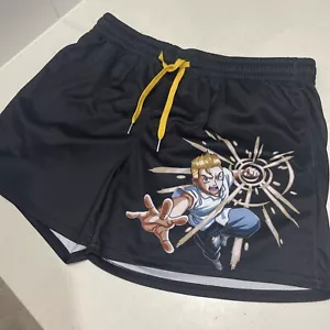 Invicta Kuru Anime X Gym Shorts Men L Black 100% Polyester Drawstring - Picture 1 of 5