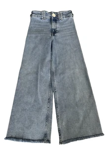 Jeans Zara bambina 8 marine fit vita alta comfort elasticizzato gamba larga blu denim - Foto 1 di 9