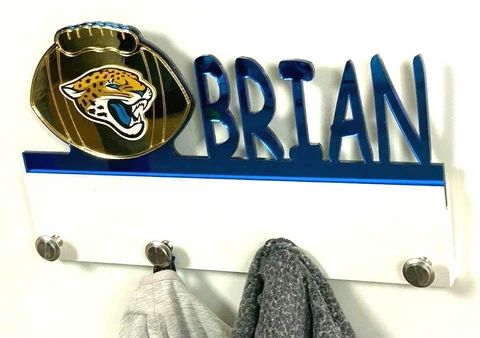 Personalize Coat Hanger Jacksonville Jaguars Bag Rack Towel Hook Wall Organizer Cover