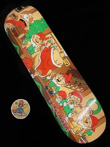 SUPER RARE Shane O'Neill Primitive Skateboard Deck Santa Naughty Elves In Shrink - Picture 1 of 15