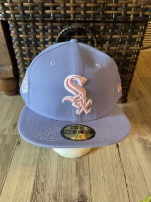 Chicago White Sox Hat New Era WS Side Patch 59fiftu Fitted Hat Pink Up 7/8 - Image 1 of 4