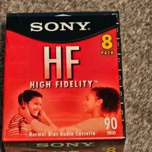 Sony Normal Bias 90 Minute High Fidelity Cassette Tapes, 8 pack - NEW Sealed - Picture 1 of 5