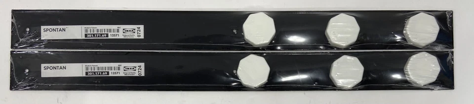 2 IKEA Spontan Magnetic Message Strip Wall Rail Noticeboard for Magnets Black