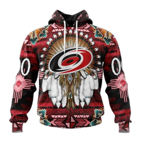 Personalized Carolina Hurricanes Hoodie Native American Apparel Pullover Hockey Cover