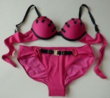 Bordelle pink bikini SET S padded bra & M pants Gold Hoops NEW Bond Age
