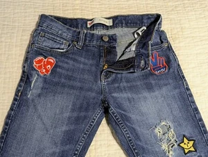 RARE 🔥Levi's 511 Slim Patched Day Job Jeans Youth Boys Sz 14 27x27 Unisex EUC - Picture 1 of 24