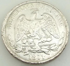 1871 - México Un Peso Mo M. - Una moneda de plata Segunda República ~#6217 - Imagen 1 de 4