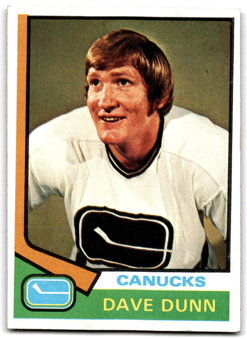 1974-75 TOPPS #152 DAVE DUNN RC EX/NM CANUCKS