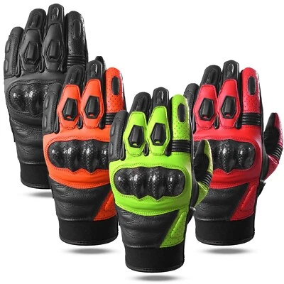 Leather Motorbike Gloves Motorcycle Thermal  Gloves summer Biker Gloves  - Image 1 of 4