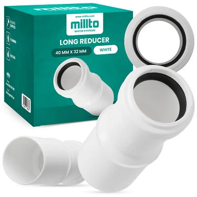 Millto™ Reduzierstück 40 mm x 32 mm Rohrreduzierung Reduziermuffe Abwasserrohr