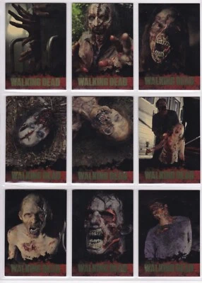 The Walking Dead Season 1, Complete Walkers Foil Chase Card Set W01-9 - Image 1 of 2