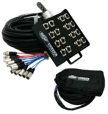 Elite Core PS12450 12 x 4 Channel 50' ft Pro Audio Cable XLR Mic Stage Snake - Image 1 of 3