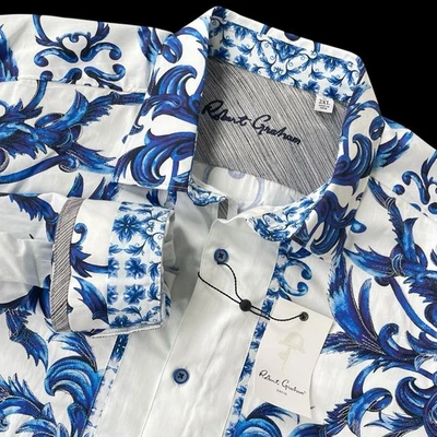 Robert Graham Zuma Embroidered Long Sleeve Shirt Classic Fit Size 2XL $348 - Image 1 of 4