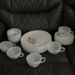 Vtg Anchor Hocking Fire King “Wheat” Milk Glass Dishes From 1960’s-1970’s - Picture 1 of 5