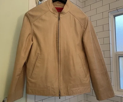 Hugo Boss Hombre Larno Cuero Tostado Talla M 5 Bolsillos Rojo Acentos Internos Algunas Marcas Foto 1 de 4