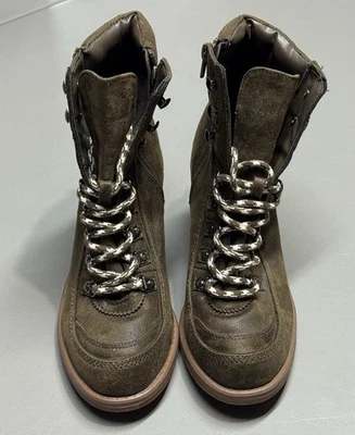 Nuevas Botas de Combate Carlos Santana Ardent Verde Imitación Gamuza Tacón Bloque Mujer Talla 6.5 Foto 1 de 4