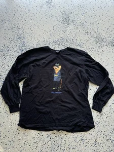 Vintage 1990s Ralph Lauren Polo Bear Long Sleeve Shirt 90s XL Polo Sport Used - Picture 1 of 4