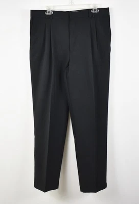 Винтажные черные моющиеся плиссированные штаны спереди 80-е/90-е CITY STREET 36 x 32 - Изображение 1 из 4