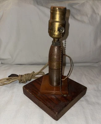 Antique Vintage Artillery She’ll Trench Art Light Lamp AA EPF - Image 1 of 4