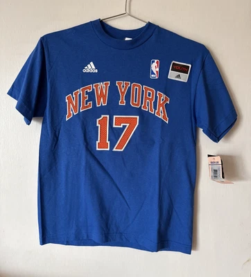 Camiseta deportiva azul Jeremy Lin 17 nueva con etiquetas Adidas New York Knicks | Juvenil Med Foto 1 de 4