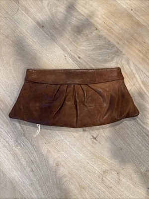 Bolso sin asas Lauren Merkin marrón súper lindo cuero envejecido aspecto precioso Foto 1 de 3