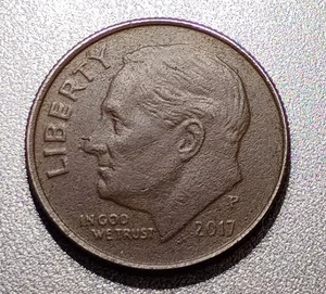 2017 P Roosevelt Dime *Defect* IMPROPERLY ANNEALED PLANCHET (c264) - Picture 1 of 2