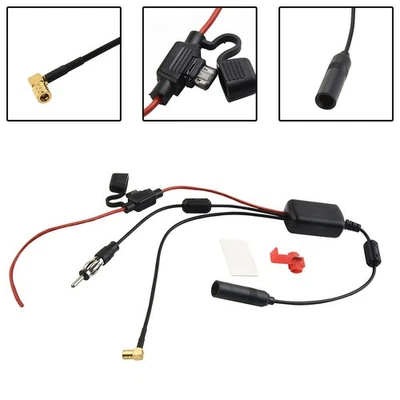 Stereo Aerial DAB AM FM Radio Car Antenna Splitter Signal AMP Booster-NEW - image 1 of 4