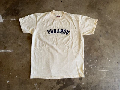 CAMISETA HAWAIANA VINTAGE AÑOS 70 ESCUELA PUNAHOU HONOLULU ESTUDIANTE TALLA M Foto 1 de 4