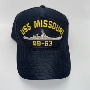 Truckermütze USS Missouri Patch BB-63 dunkelblau Schlachtschiff Schiff Erwachsene verstellbar - Bild 1 von 5