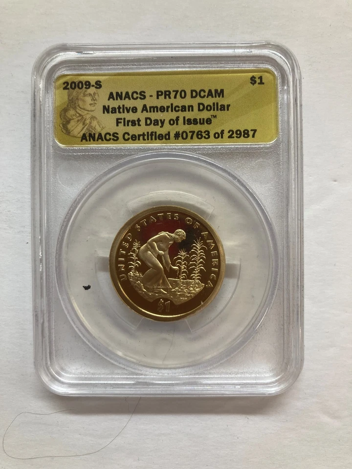 2009S ANACS - PR70 DCAM Native American Dollar First Day of Issue - Image 1 of 2