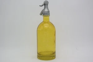 Botella de refresco Martin & Freres Cie azul vintage gatillo caño vidrio y metal París - Imagen 1 de 7