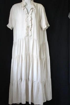 NUEVO NUEVO CON ETIQUETAS Vestido Marielle Igone Lino Baige Vestido OSFA Foto 1 de 4