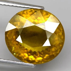 7.29Ct. Natural Gemstone Tourmaline Yellow Green Large&Stunning Oval Mozambique - Picture 1 of 7