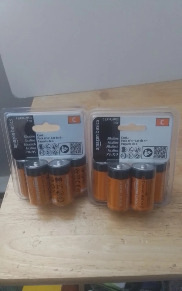 2 Packs of Amazon Basics 4-Pack C Cell Alkaline All-Purpose Batteries (8 Total) - Image 1 of 1
