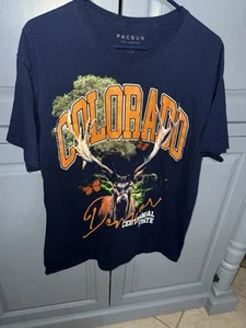 PacSun Colorado Size L T-Shirt Navy Blue - Picture 1 of 4