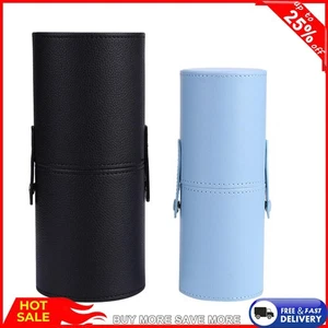 Simple Leather Makeup Brush Holder Cup Travel Cosmetic Pens Storage Organizer - Picture 1 of 18