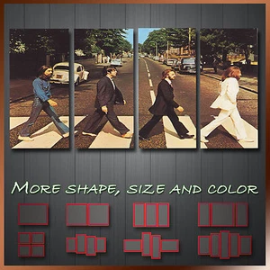 'Abbey Road The Beatles' Moderno Contemporaneo Parete Art Deco Tela ~ 4 Pannelli - Foto 1 di 6