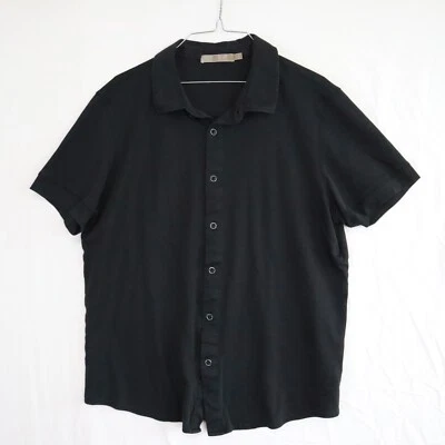 Raffi by Linea Uomo Shirt Mens Large Casual Button Up Black Short Sleeve - Image 1 of 4