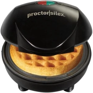 Mini Waffle Maker Machine with 4” round Non-Stick Grids, Make Personalized Indiv - Picture 1 of 8