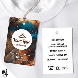 Custom Clothing Swing Tags Cards Printing | Brown Blue Galaxy Sky Stars - Picture 1 of 1