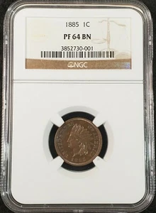 1885 Indian Head Cent Proof NGC PF64 BN 3852730-001 Exquisite Coin Rare - Picture 1 of 10