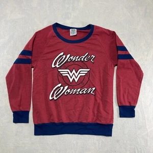 Wonder Woman Girls Long Sleeve Sweatshirt Medium Red Logo - Picture 1 of 12