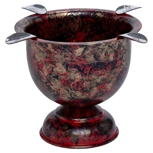 Stinky Cigar 4 Stirrup Tall Cigar Ashtray, Windproof, Deep Bowl, Gold And Black