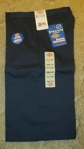 Dickies Girl's Jr Flat Front Bermuda Short Sz 1 Stretch Fabric Navy Pants 28x13 - Picture 1 of 10