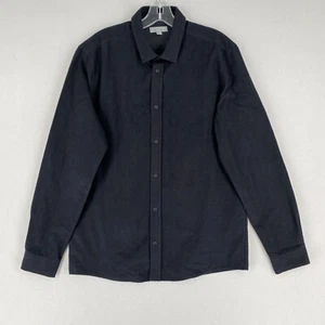 COS Collection Of Style Mens Flannel Shirt Size M Black Long Sleeve Lightweight - Picture 1 of 14