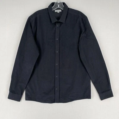 COS Collection Of Style Mens Flannel Shirt Size M Black Long Sleeve Lightweight - Image 1 of 4