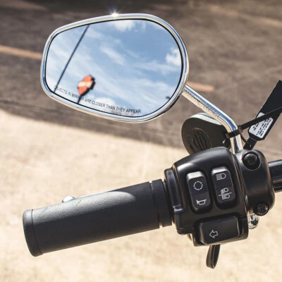 2X Espejos retrovisores laterales cromados para Harley Davidson Road King Street Glide V-Rod Foto 1 de 4