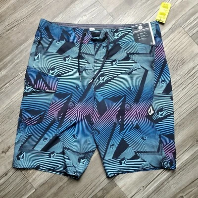 Volcom Modtech Mens boardshorts Swim Trunks Size 29 Stone Dazed Blue Purple NWT - Image 1 of 4