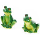  2 Pcs Garden Frog Ornament Sitting Figurines Zen Decorations Cartoon