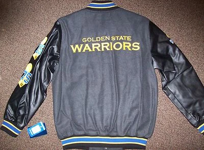 Golden State WARRIORS CHAMPIONSHIP Wool Body Jacket Faux Leather Sleeves Jacket - Image 1 of 4